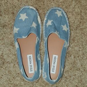 Steve Madden Talen Denim Star Espadrilles sz 6.5